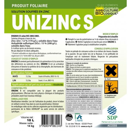 UNIZINC BIDON 10 L