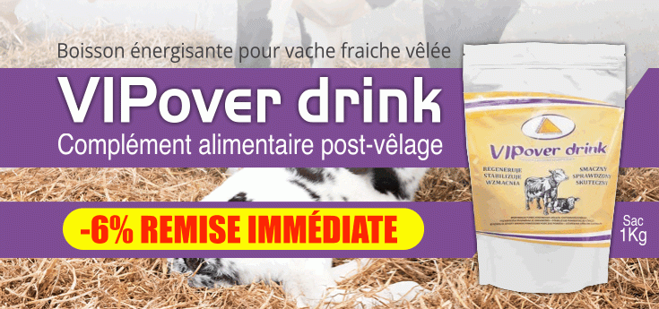Complément alimentaire post vêlage VIPover Drink en promotion chez Adiel France